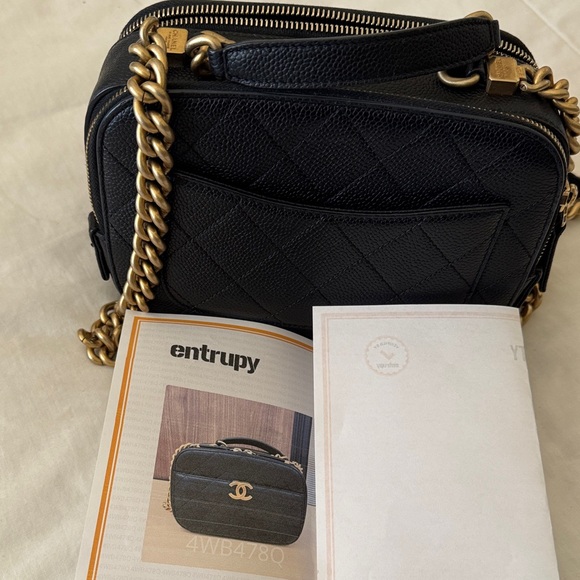 Chanel Black Quilted Crossbody with Gold Chain “AUTHENTIC” - Picture 2 of 11